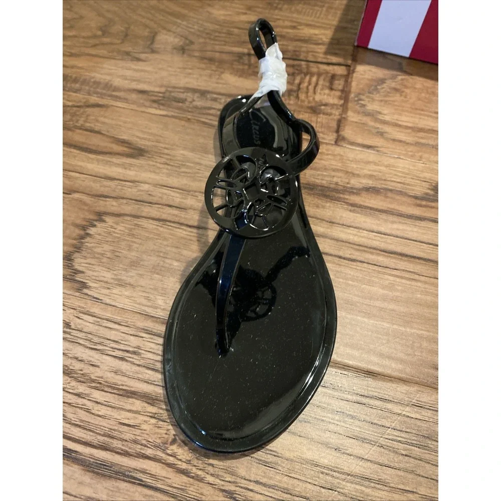 Circus by Sam Edelman Black Jelly Thong Sandals Womens Size 6M New in‎ Box